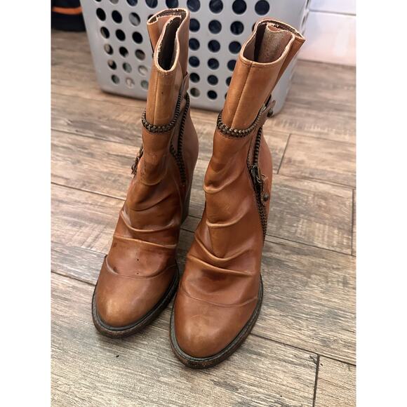 BCBGeneration Women's Brown Leather Heeled Ankle Boots Size 8 Y2K 2000s 90s - Picture 5 of 9